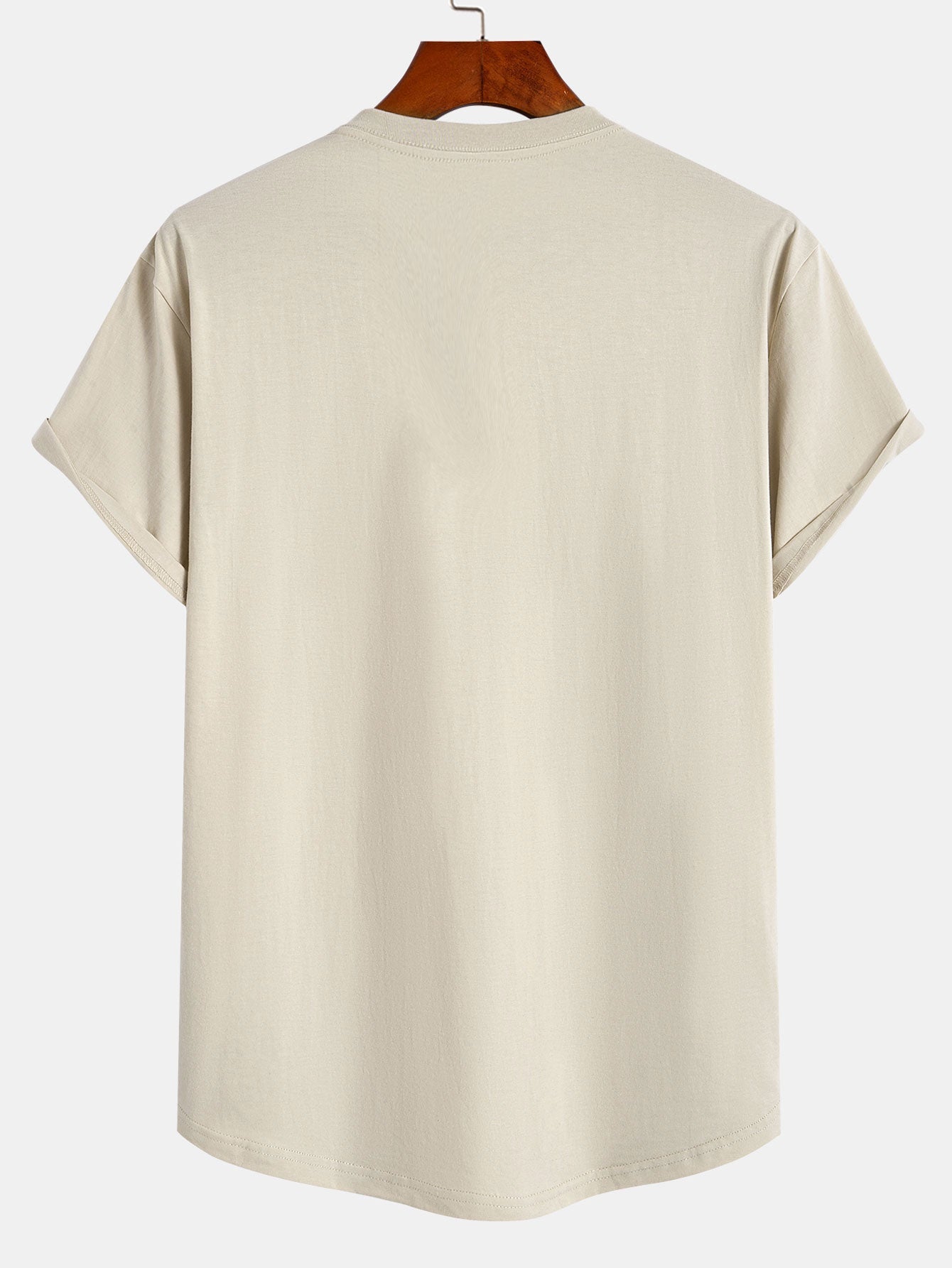 Arc Hem T-Shirt with Tokyo Ukiyo-e Print in Cotton