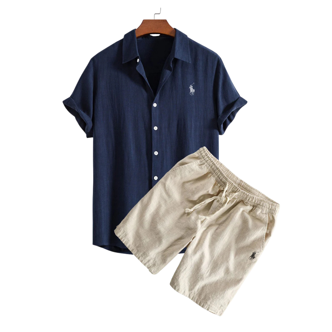 Ralph Lauren™ Luxury Linen Shirt and Shorts Ensemble