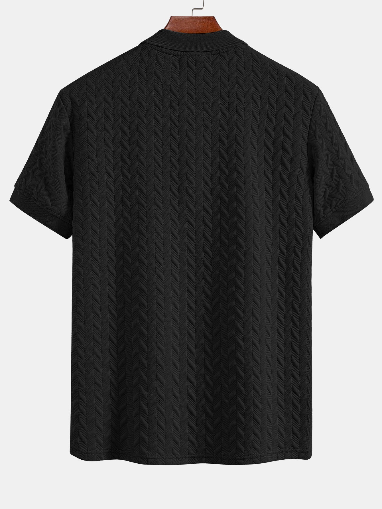 Geometric Pattern Jacquard Polo Shirt