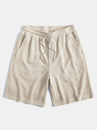 Waffle Texture Cuban Shirt and Shorts Set