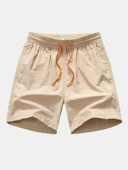 Classic Fit Cotton T-Shirt & Swim Shorts with Palm Tree Silhouette Print
