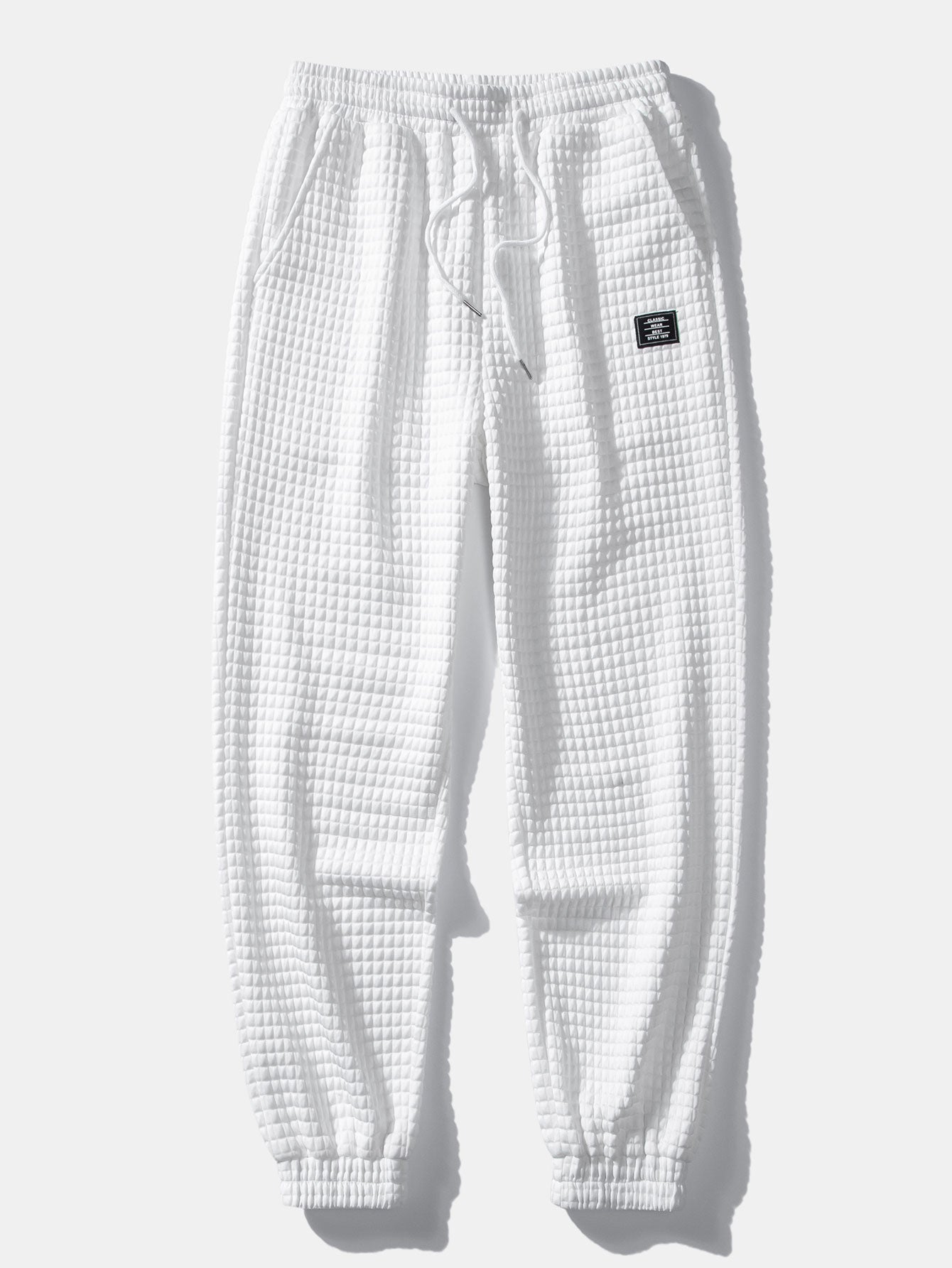 Waffle Knit Short Sleeve Shirt & Drawstring Jogger Pants Set