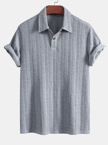 Short-Sleeved Jacquard Polo Shirt