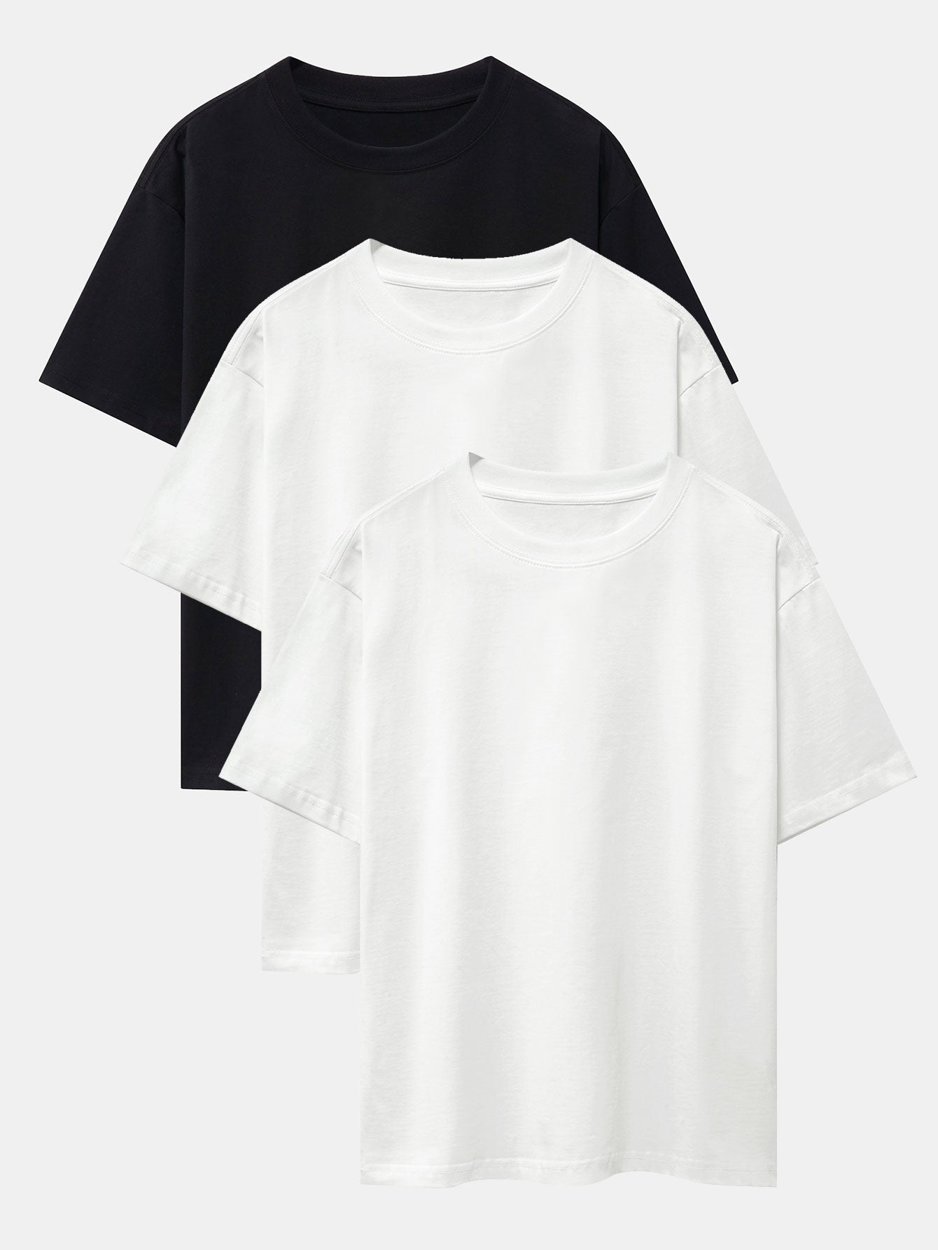 Set of 3 Heavyweight Oversized Drop Shoulder T-Shirts