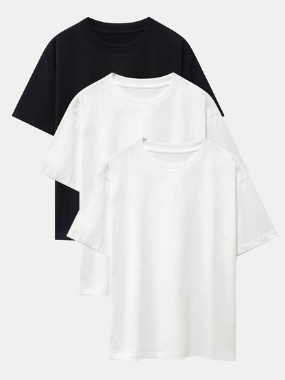 Set of 3 Heavyweight Oversized Drop Shoulder T-Shirts