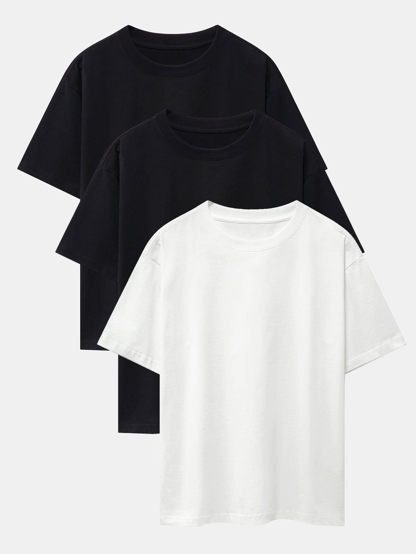 Set of 3 Heavyweight Oversized Drop Shoulder T-Shirts