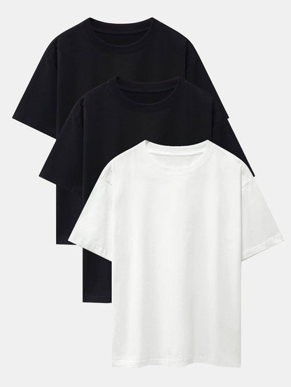 Set of 3 Heavyweight Oversized Drop Shoulder T-Shirts