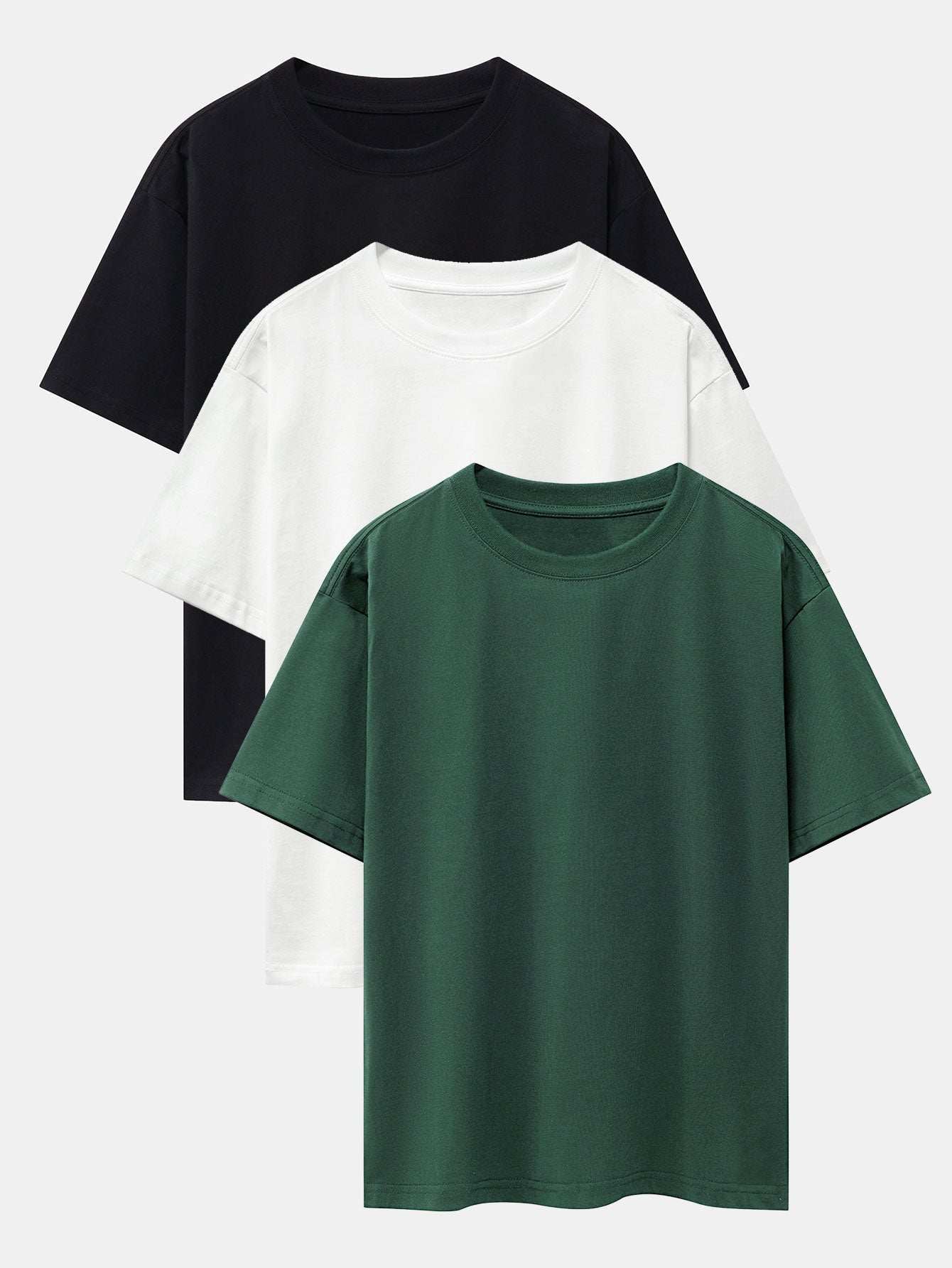 Set of 3 Heavyweight Oversized Drop Shoulder T-Shirts
