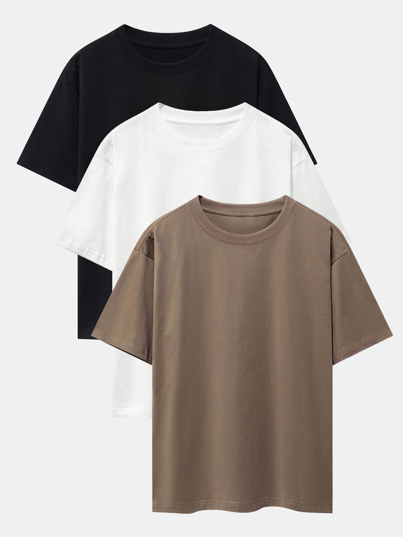 Set of 3 Heavyweight Oversized Drop Shoulder T-Shirts