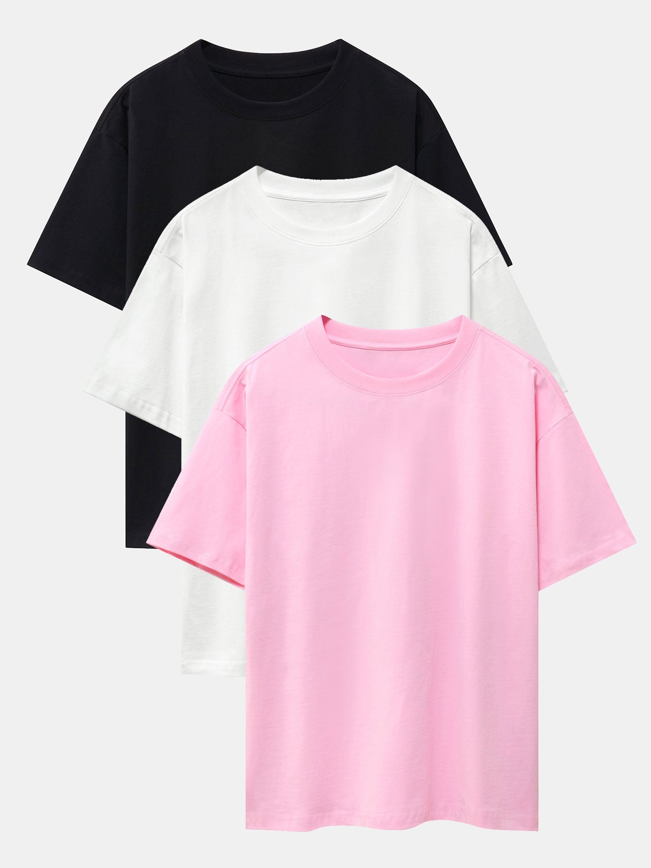 Set of 3 Heavyweight Oversized Drop Shoulder T-Shirts