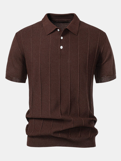 Striped Jacquard Knit Polo