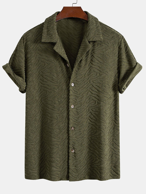 Animal Print Terry Cuban Shirt