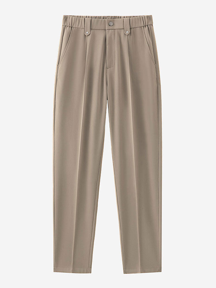 Knitted Waffle Polo and Slim Fit Cropped Tapered Trousers