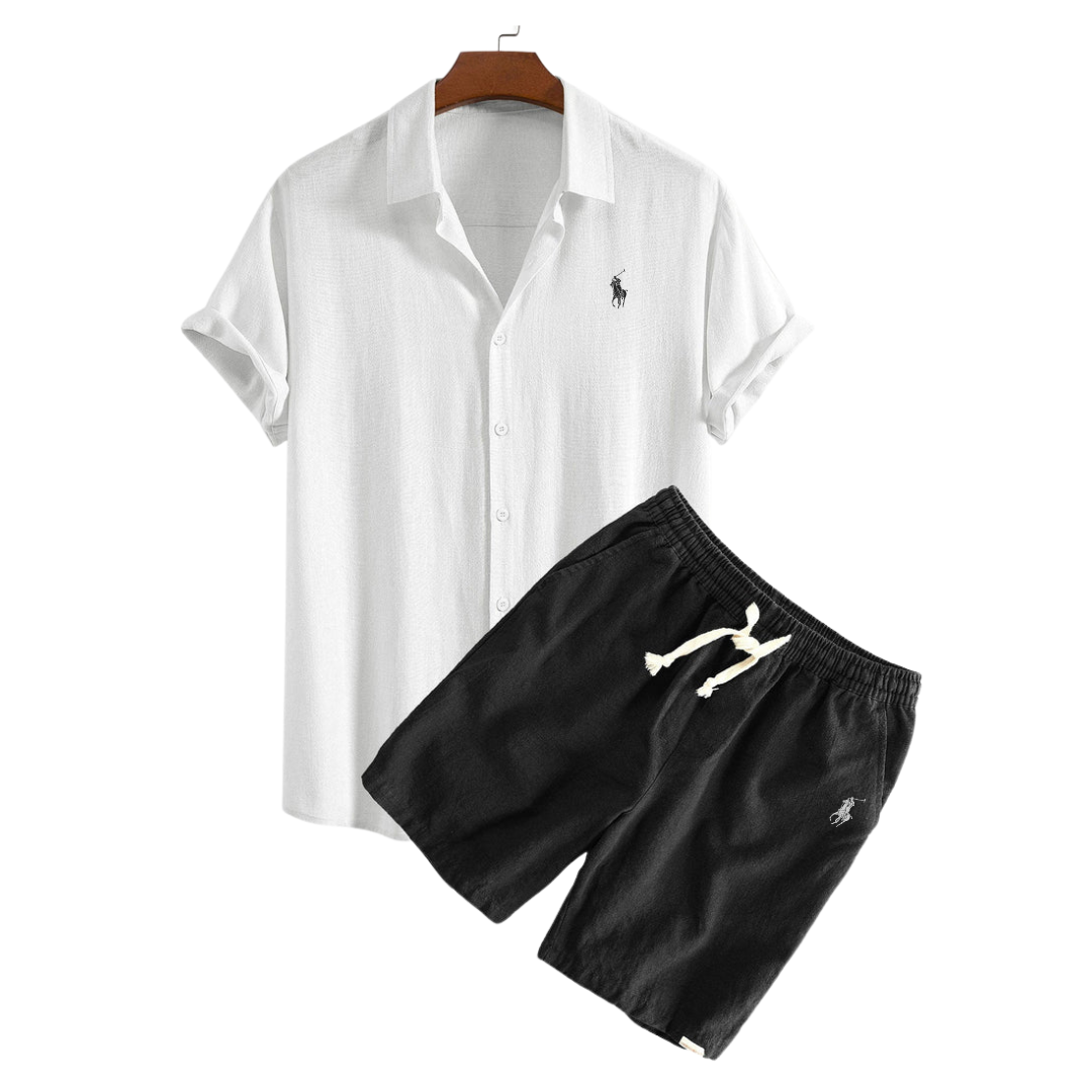 Ralph Lauren™ Luxury Linen Shirt and Shorts Ensemble