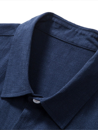Button-Up Shirt in Linen-Rayon Blend