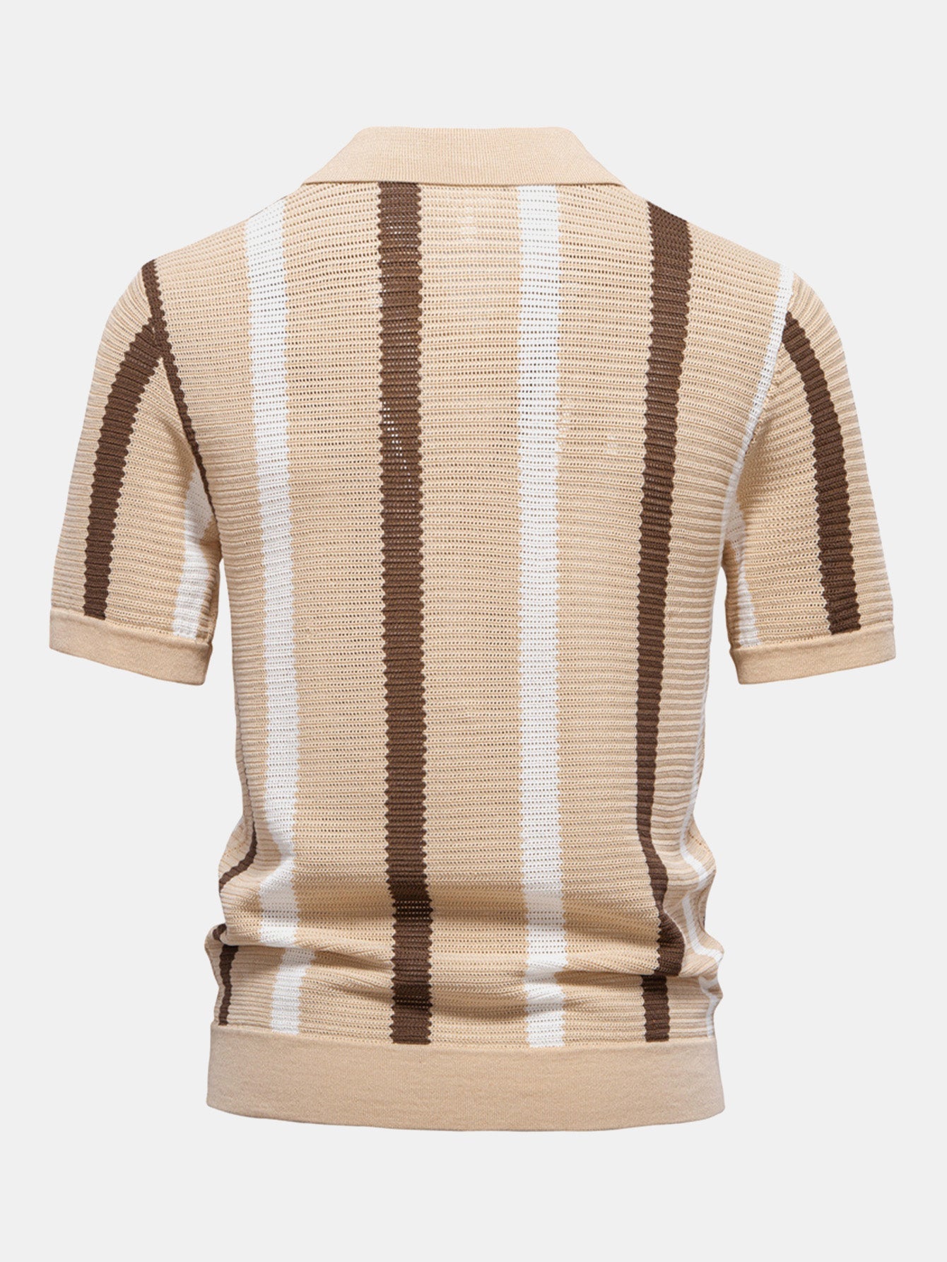 Striped V-Neck Polo Shirt