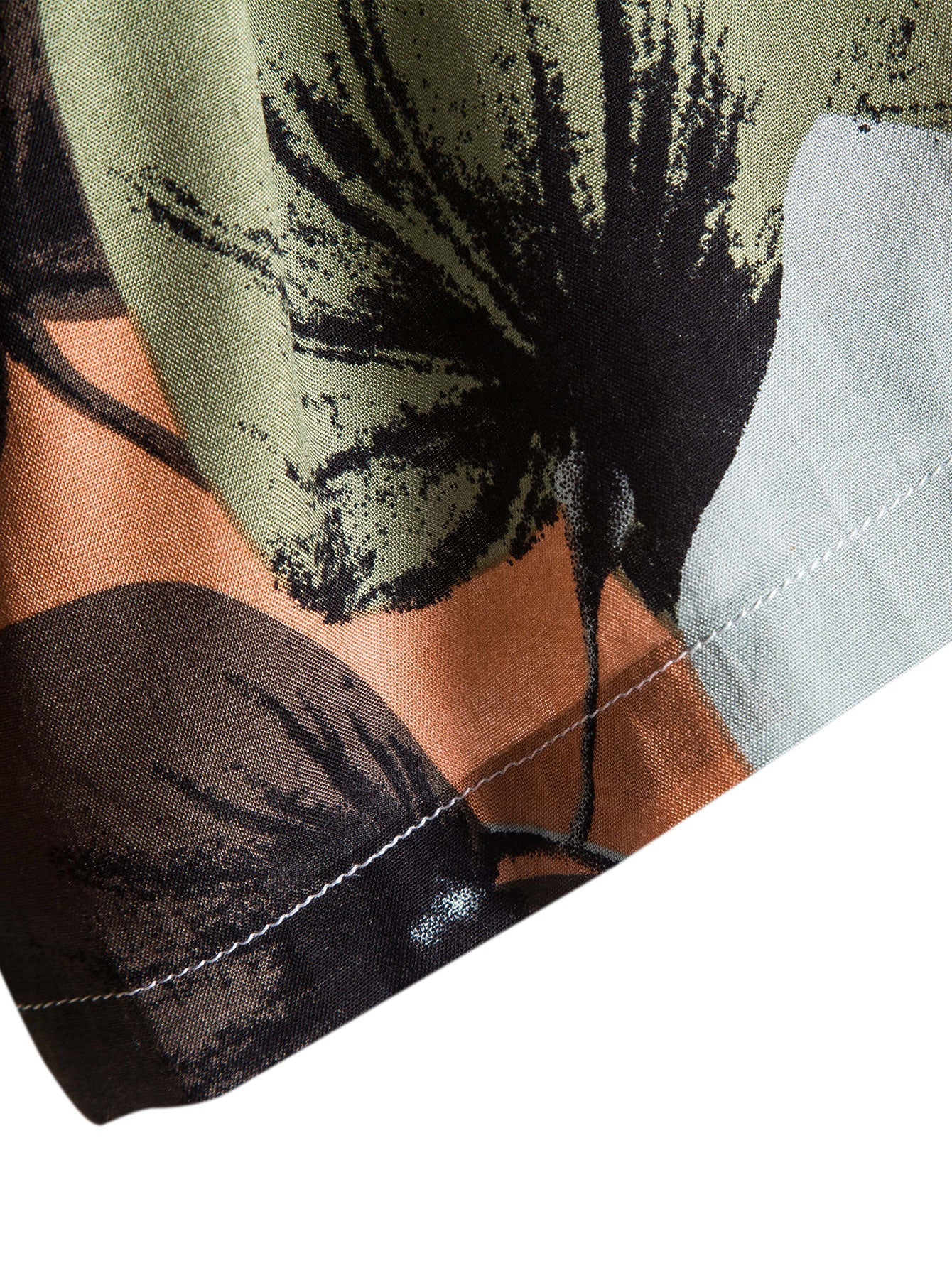 Tropical Print Shirt with Textured Cotton 5-Inch Shorts