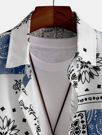 Button-Up Shirt with Paisley Print