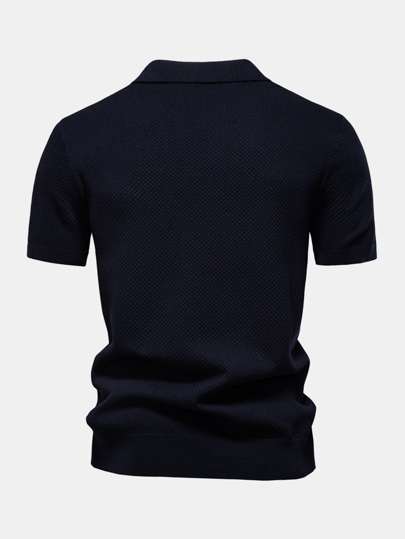 Pineapple Patterned Knit V-Neck Polo