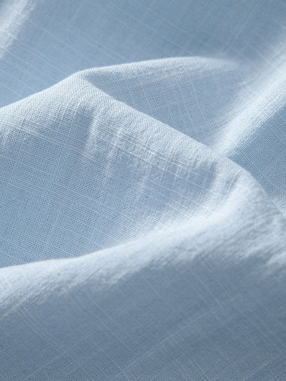Short Sleeve Polo Shirt with Linen Look and Collar