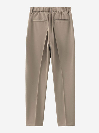Knitted Waffle Polo and Slim Fit Cropped Tapered Trousers