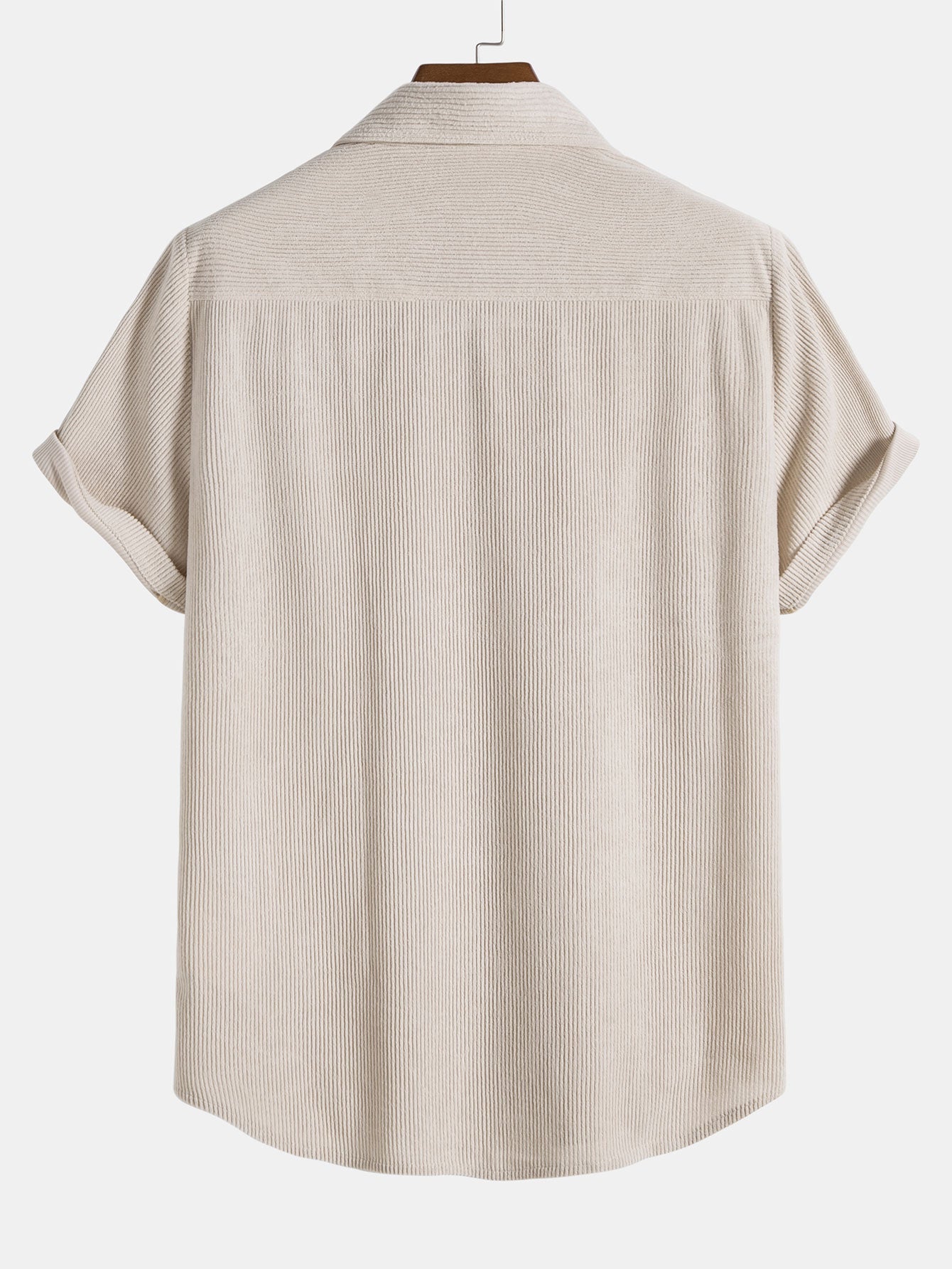 Short Sleeve Corduroy Button-Up Shirt