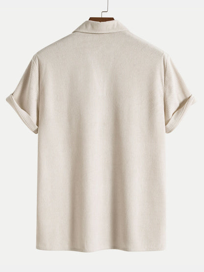 Short-Sleeved Corduroy Polo Tee
