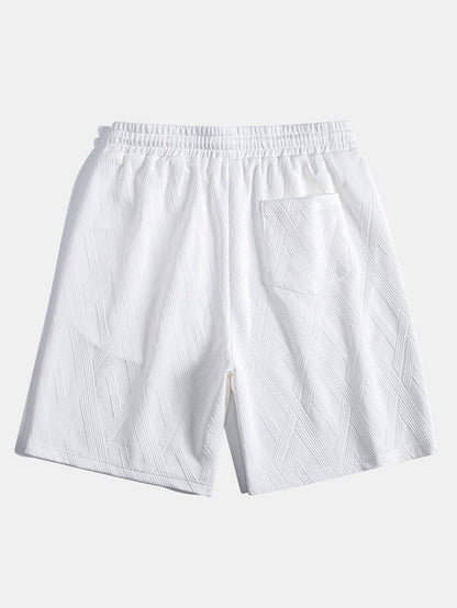 Comfortable Diamond Jacquard T-Shirt and Shorts Set