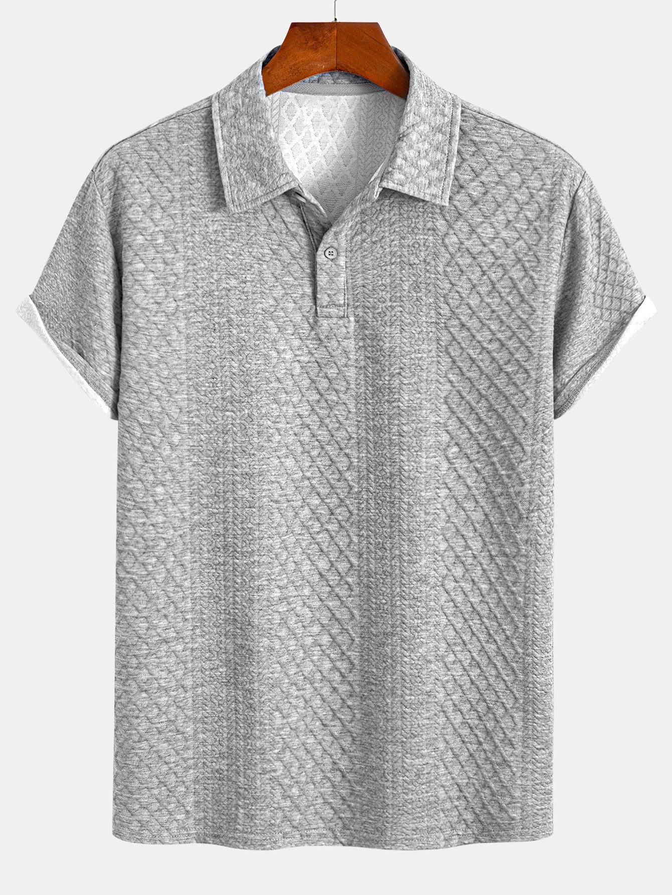 Geometric Diamond Pattern Polo and Shorts Set