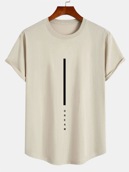 Dreamy Striped Cotton Arc Hem Tee