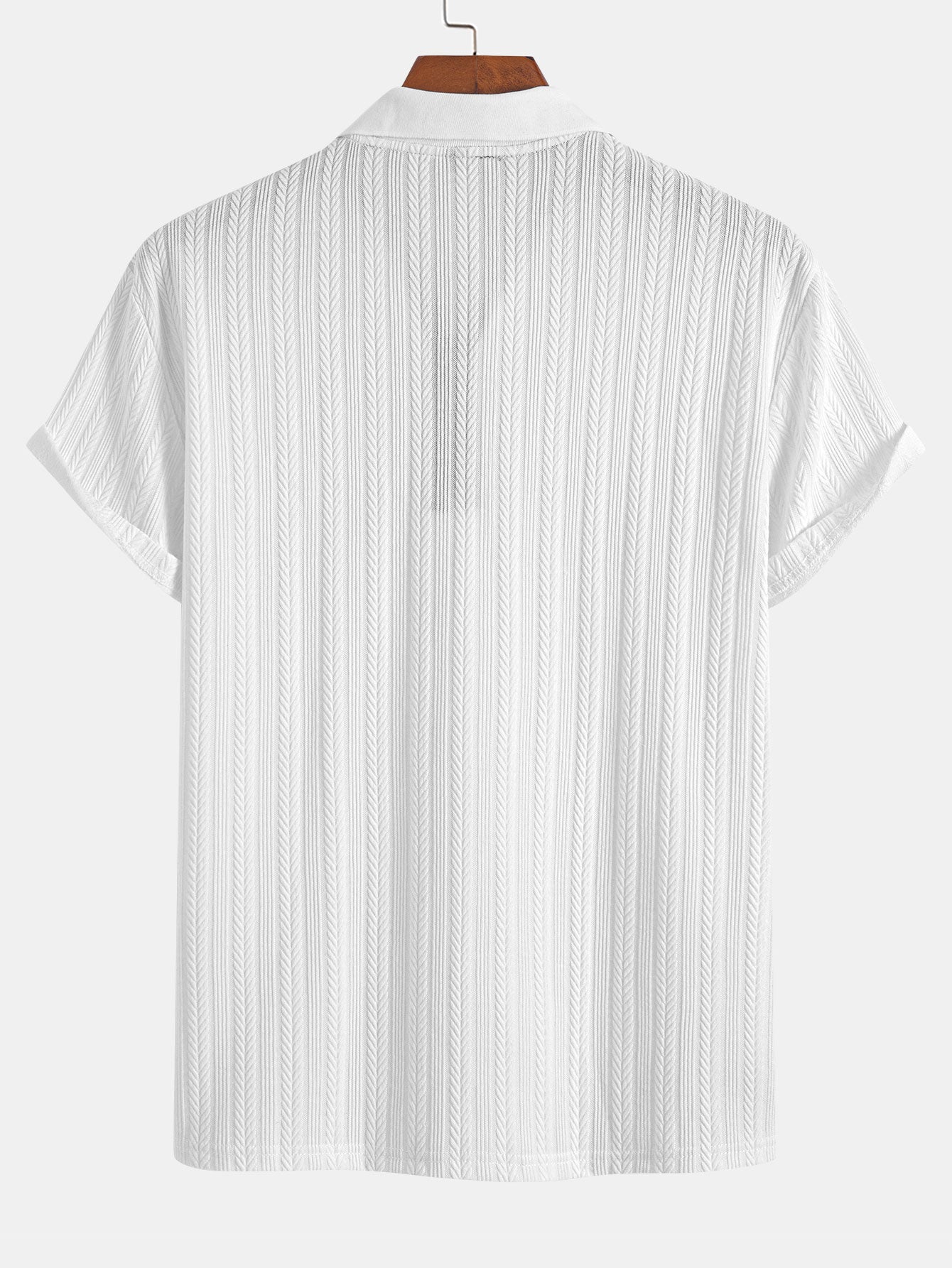 Textured Zip-Up Polo