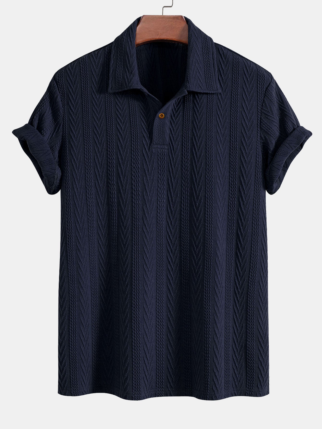Short-Sleeved Jacquard Polo Shirt