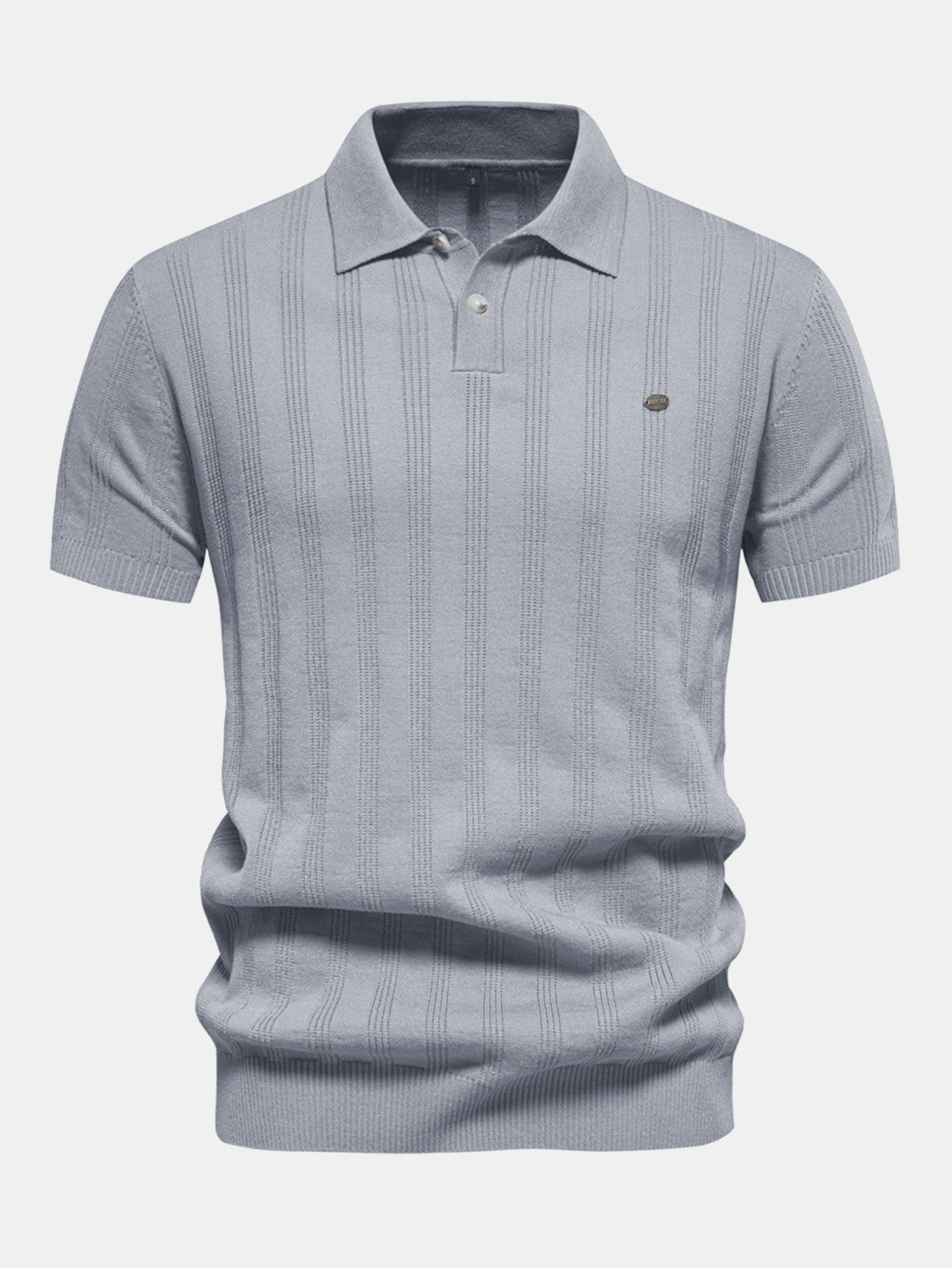 Striped Knit Polo Tee