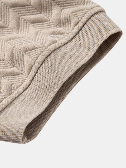 Geometric Pattern Jacquard Polo Shirt