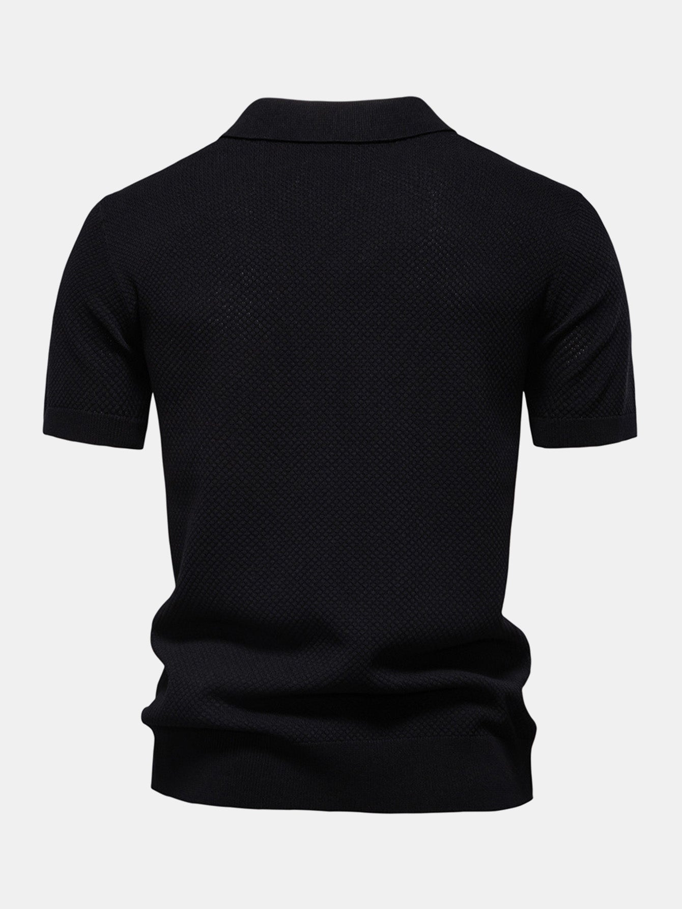 Pineapple Patterned Knit V-Neck Polo