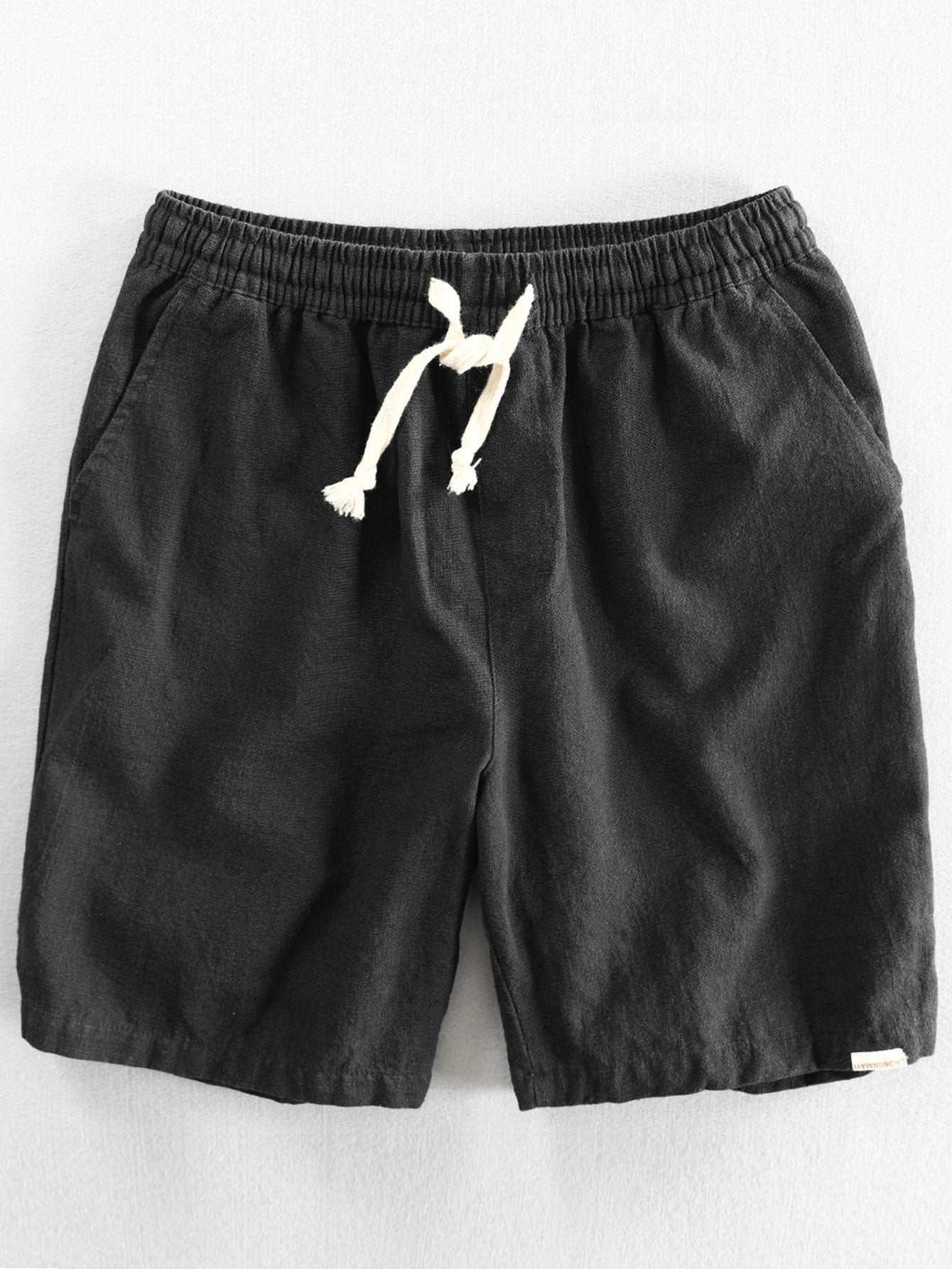 Drawstring Shorts in Linen-Cotton Blend