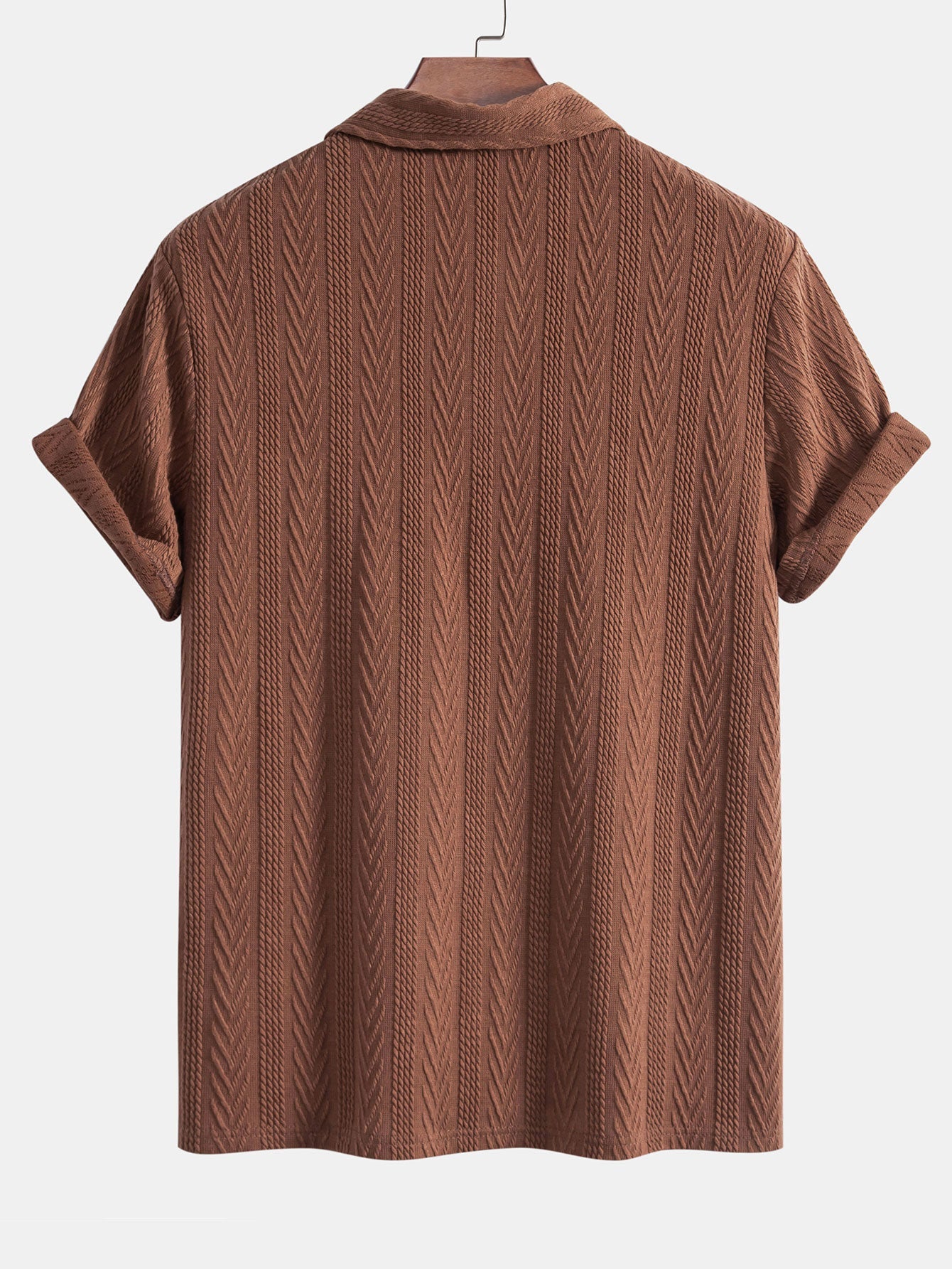 Geometric Jacquard Knit Polo