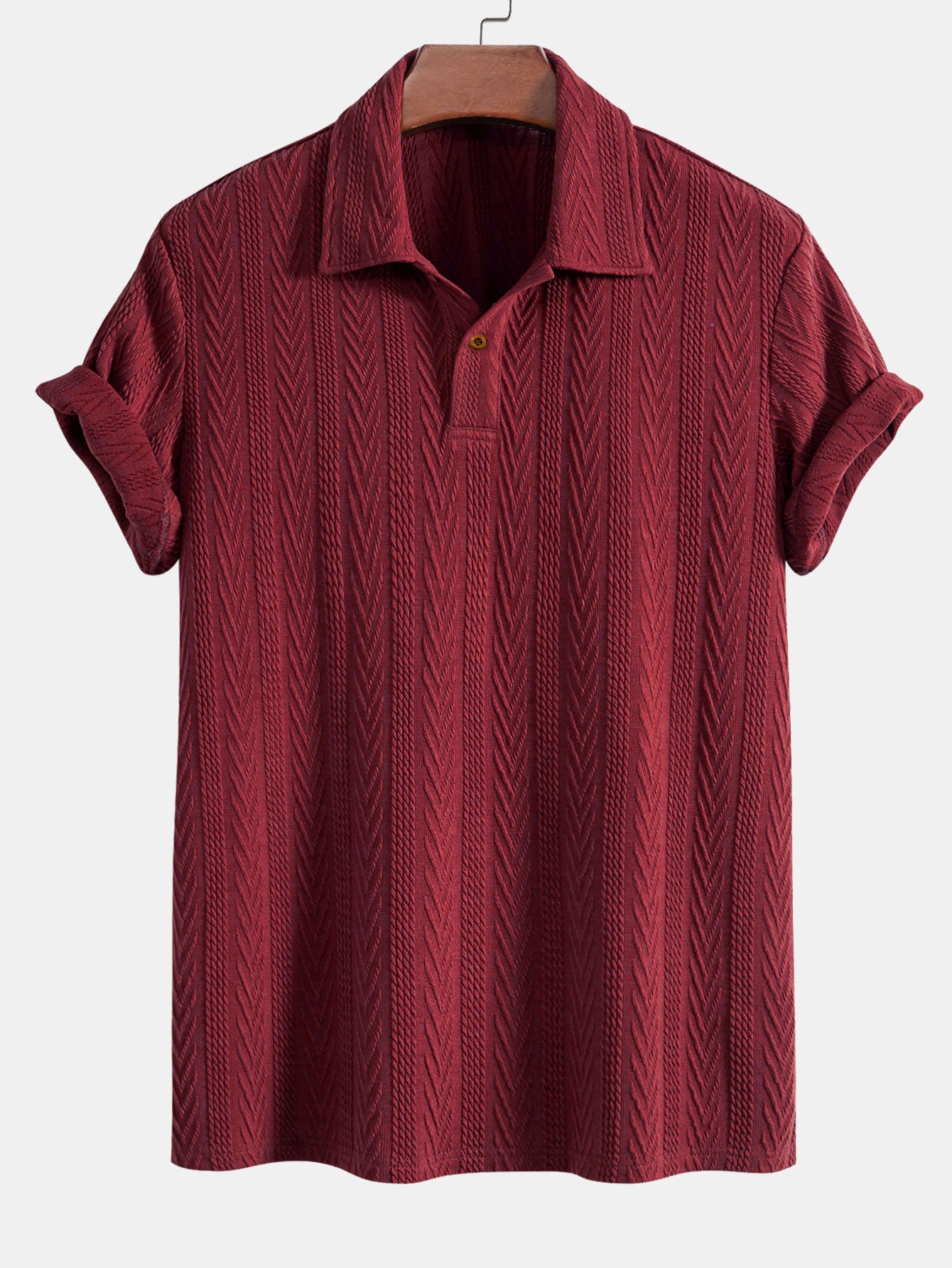 Short-Sleeved Jacquard Polo Shirt