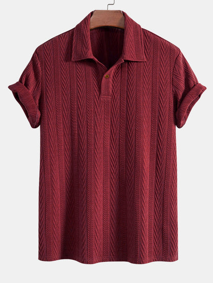 Short-Sleeved Jacquard Polo Shirt