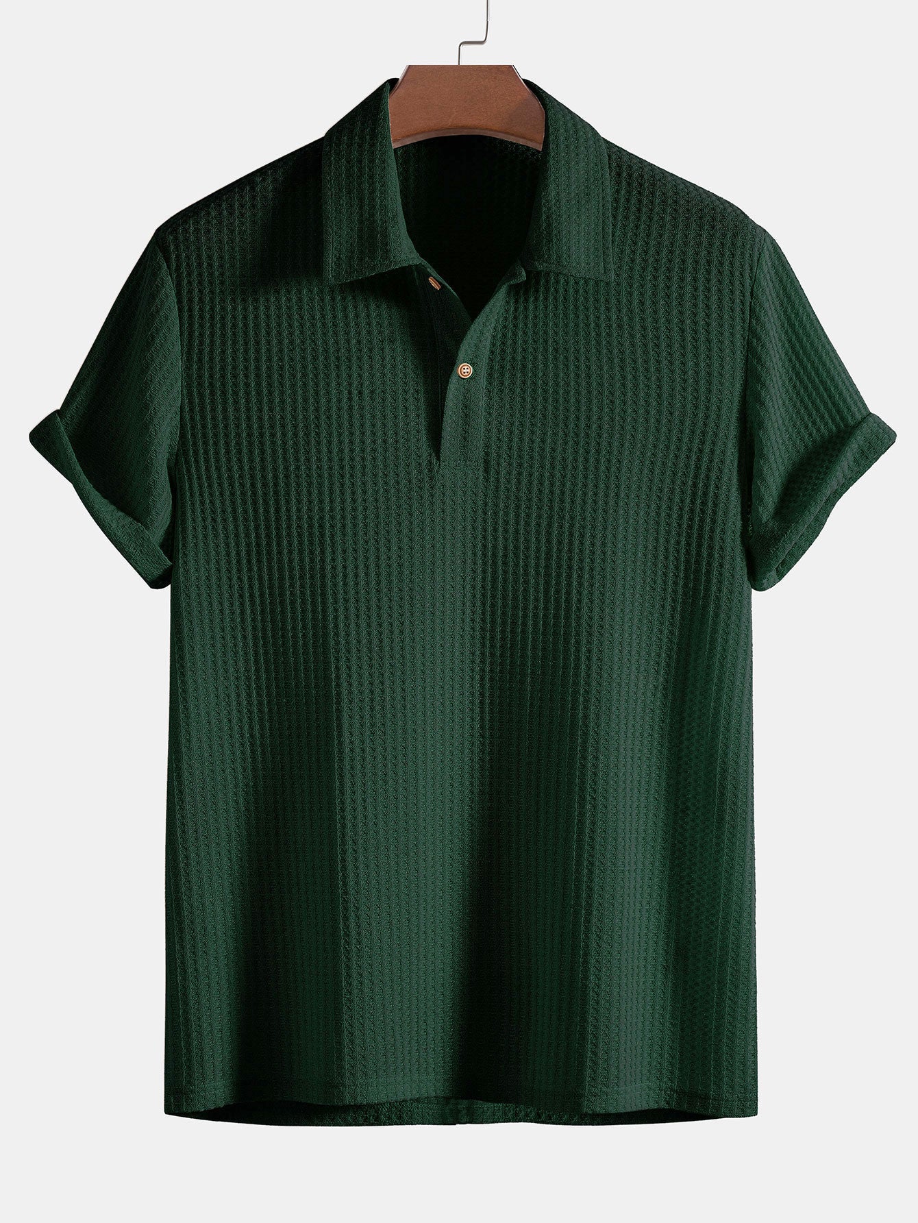 Knitted Waffle Polo and Slim Fit Cropped Tapered Trousers