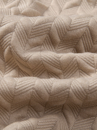 Geometric Pattern Jacquard Polo Shirt