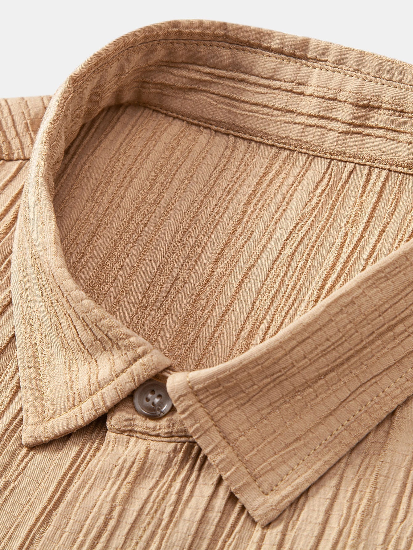 Textured Button-Up Shirt with Wrinkle Finish