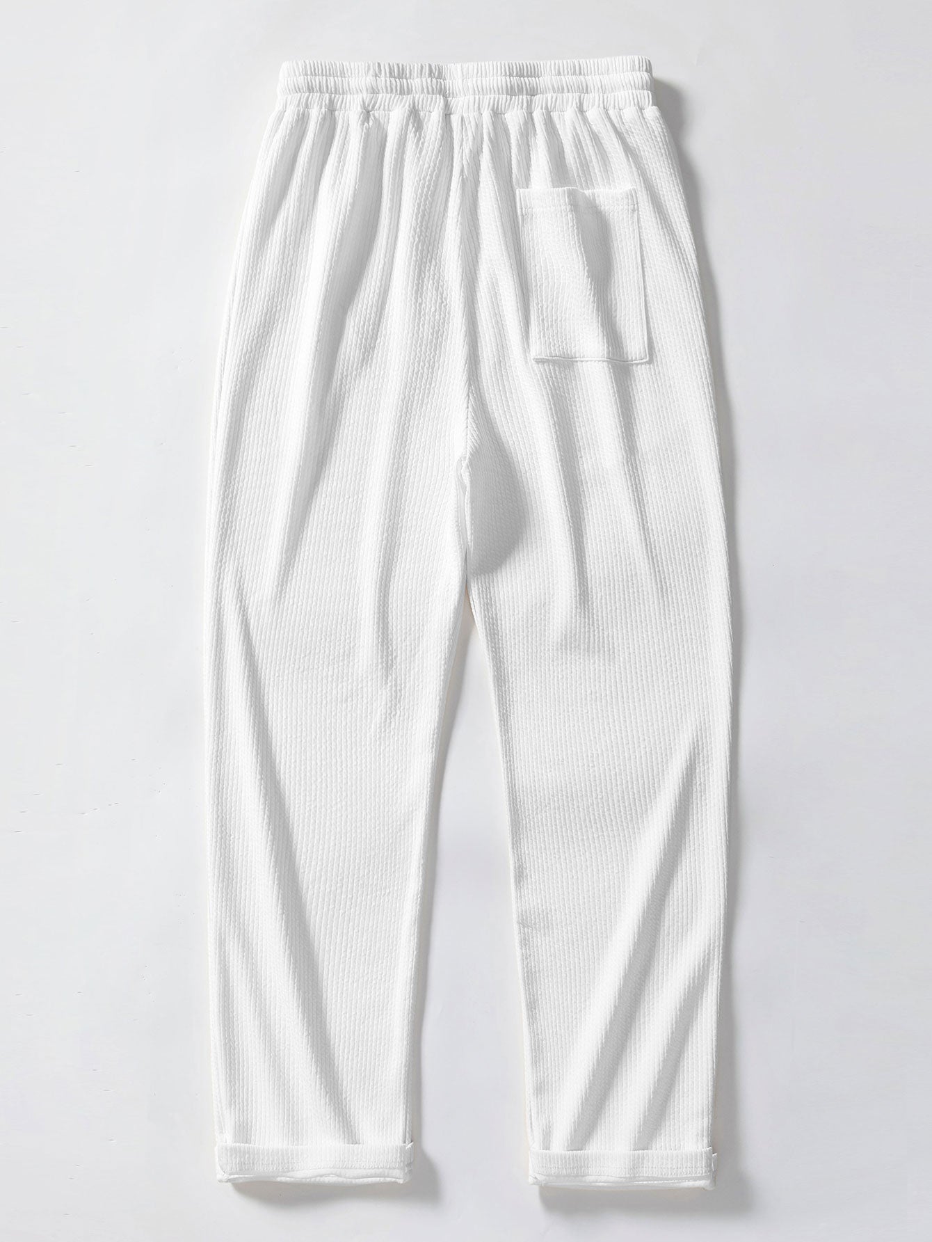 Muscle Fit Ribbed Stand Collar Top & Straight Leg Ribbed Trousers