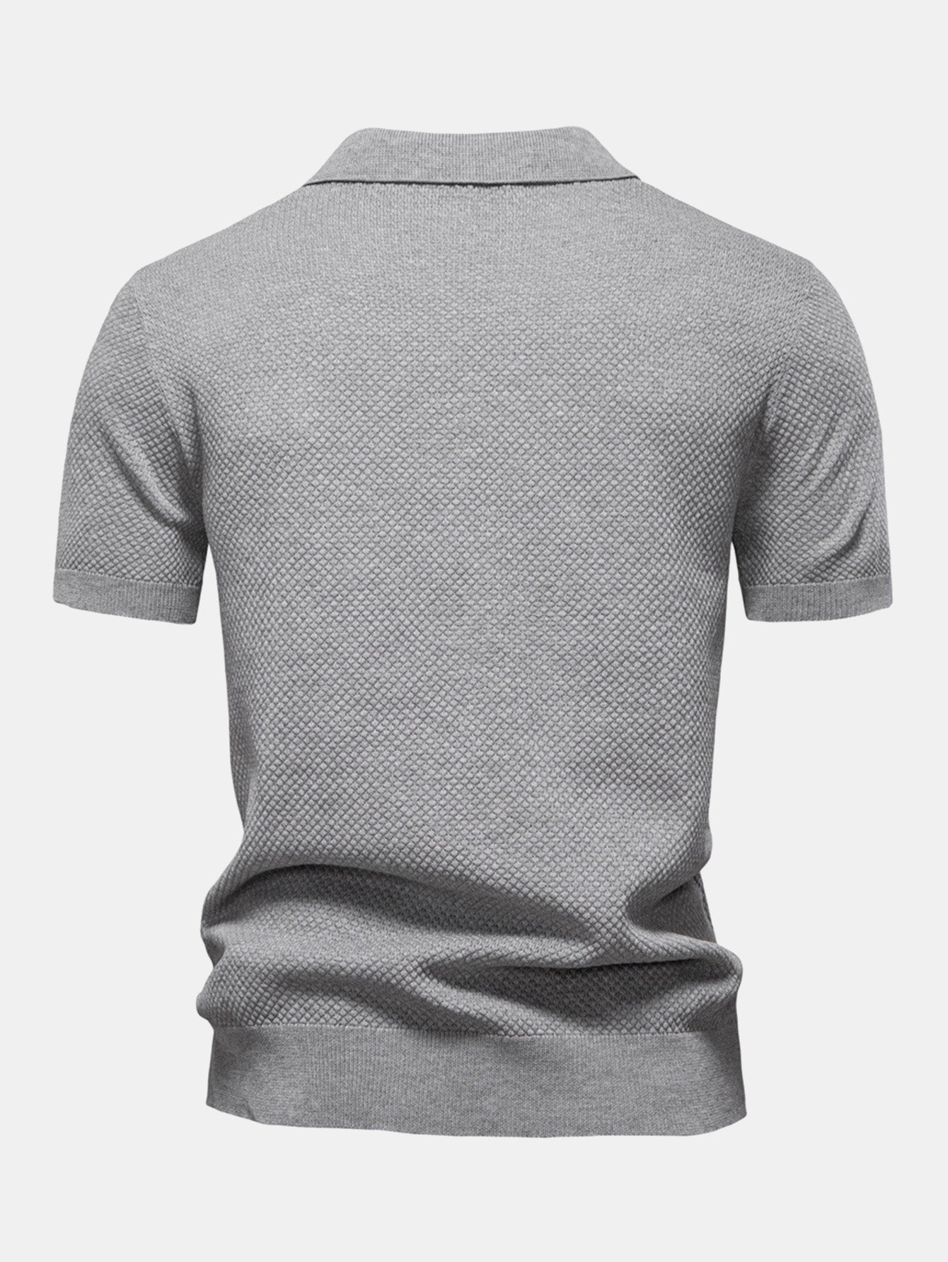 Pineapple Patterned Knit V-Neck Polo