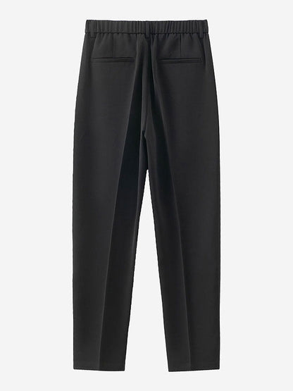 Knitted Waffle Polo and Slim Fit Cropped Tapered Trousers