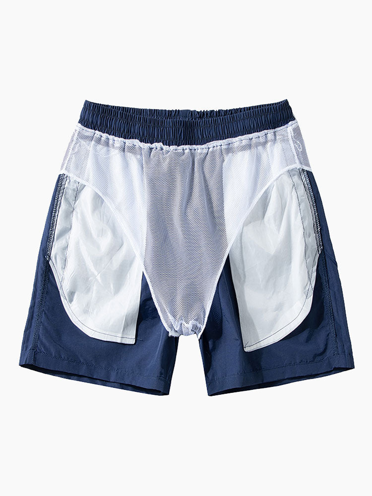 Classic Fit Cotton T-Shirt & Swim Shorts with Palm Tree Silhouette Print
