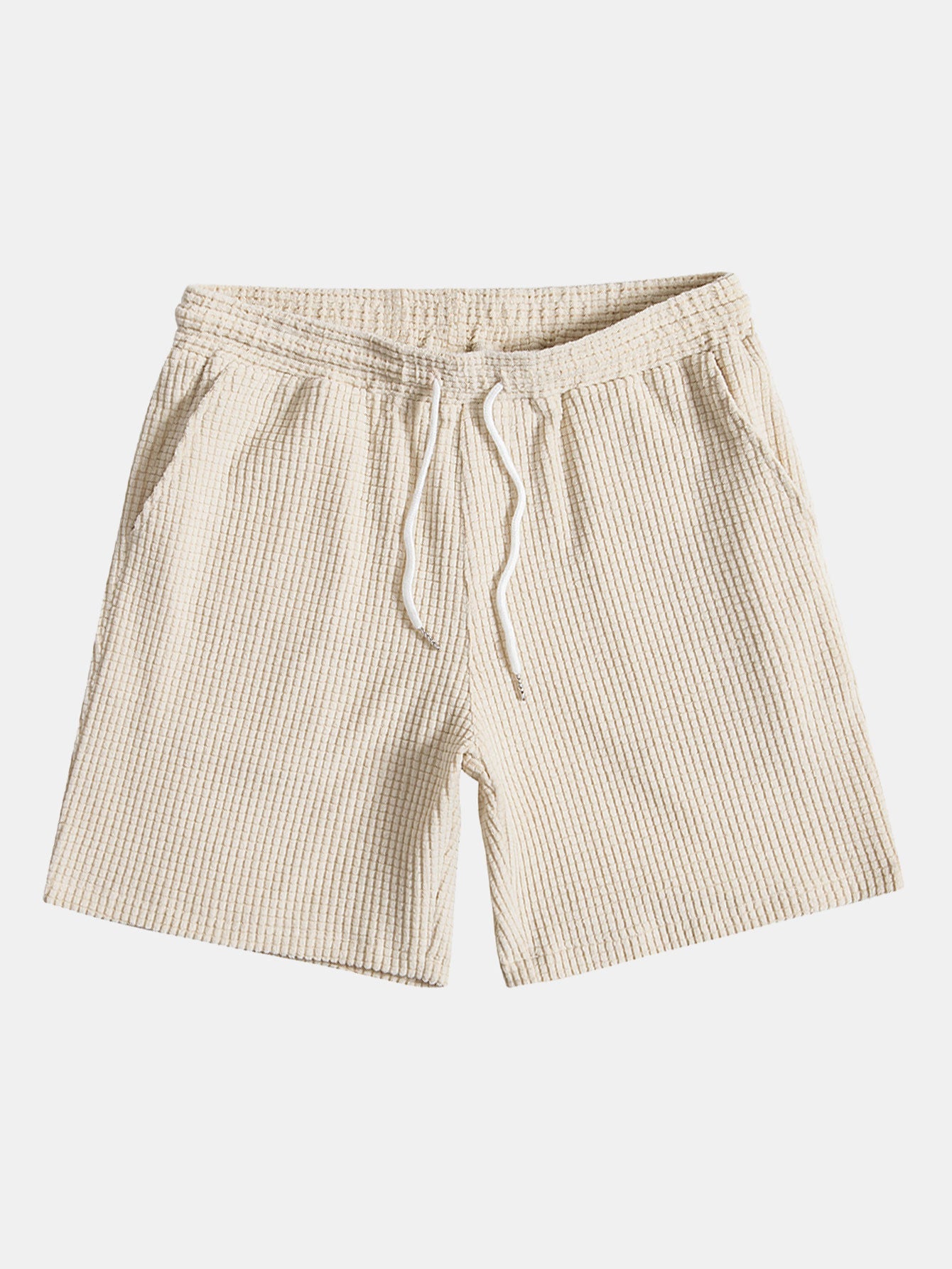 Waffle Knit Button-Up Shirt and Shorts Set