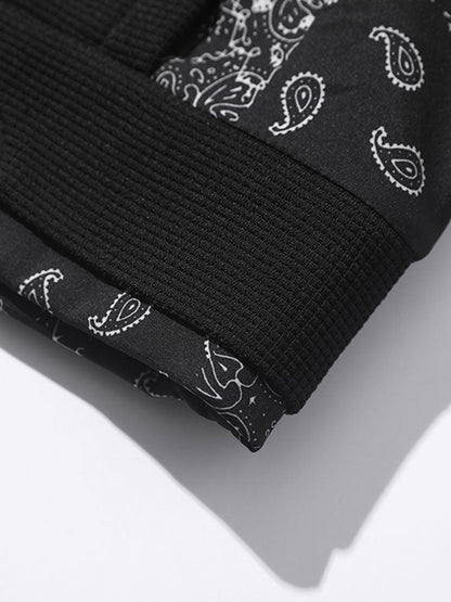 Paisley Pattern Waffle Knit Sweatshirt
