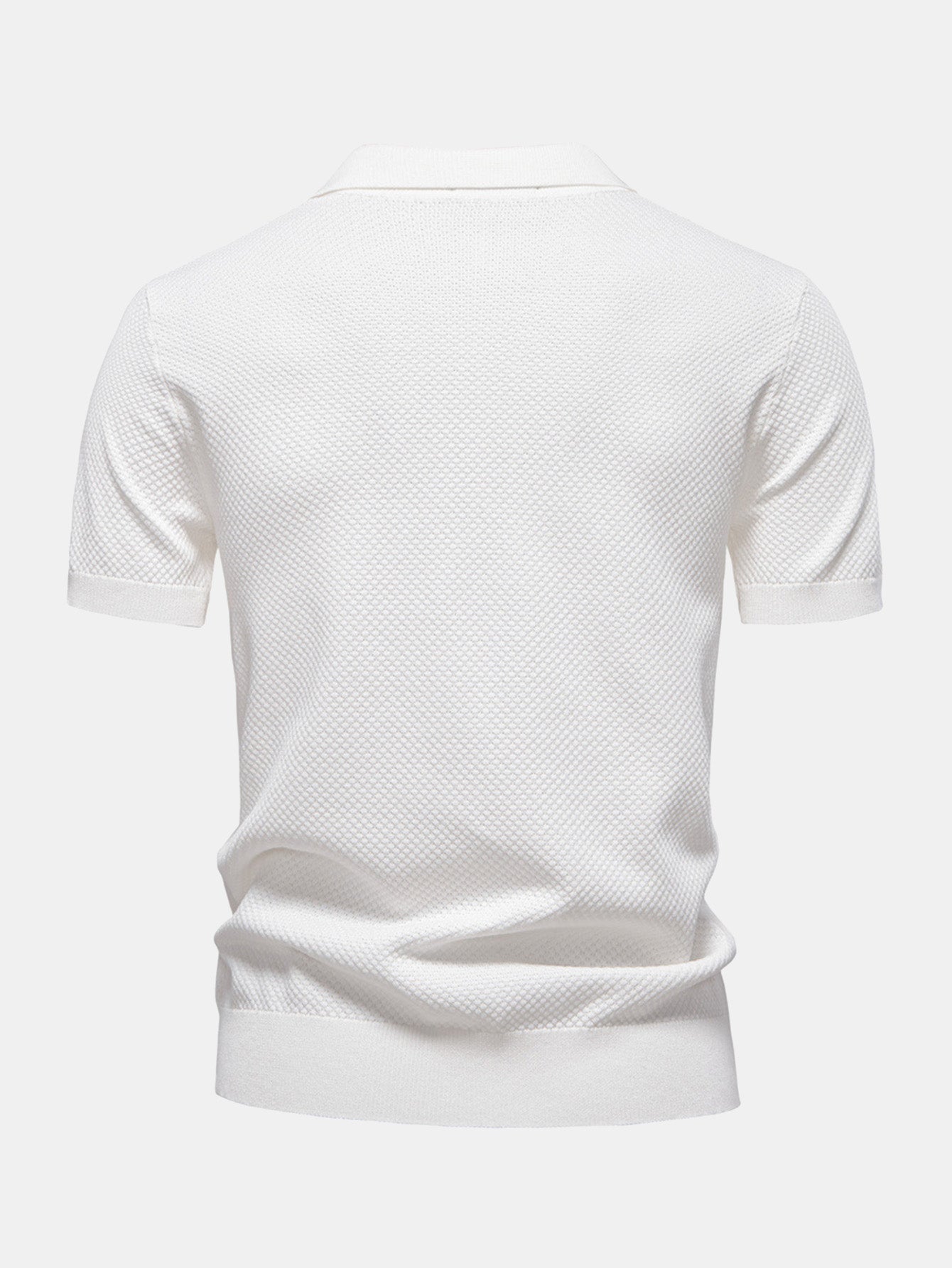 Pineapple Patterned Knit V-Neck Polo
