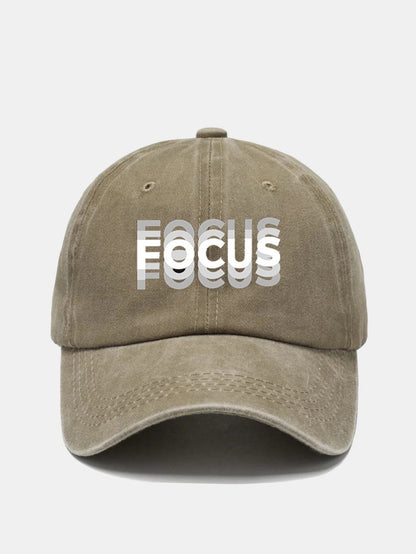 Gradient Washed Baseball Cap with Focus Print